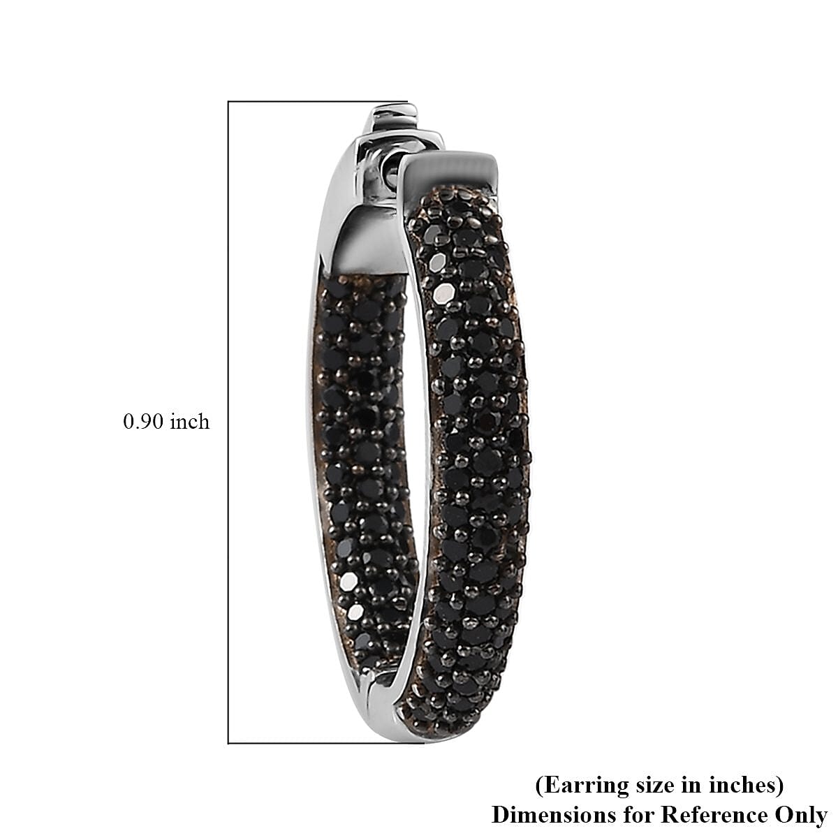 Thai Black Spinel 2.15 ctw Hoop Earrings , Gemstone Hoops, Sterling Silver Hoop Earrings , Silver Hoops , Spinel Hoops ,Inside Out Hoops