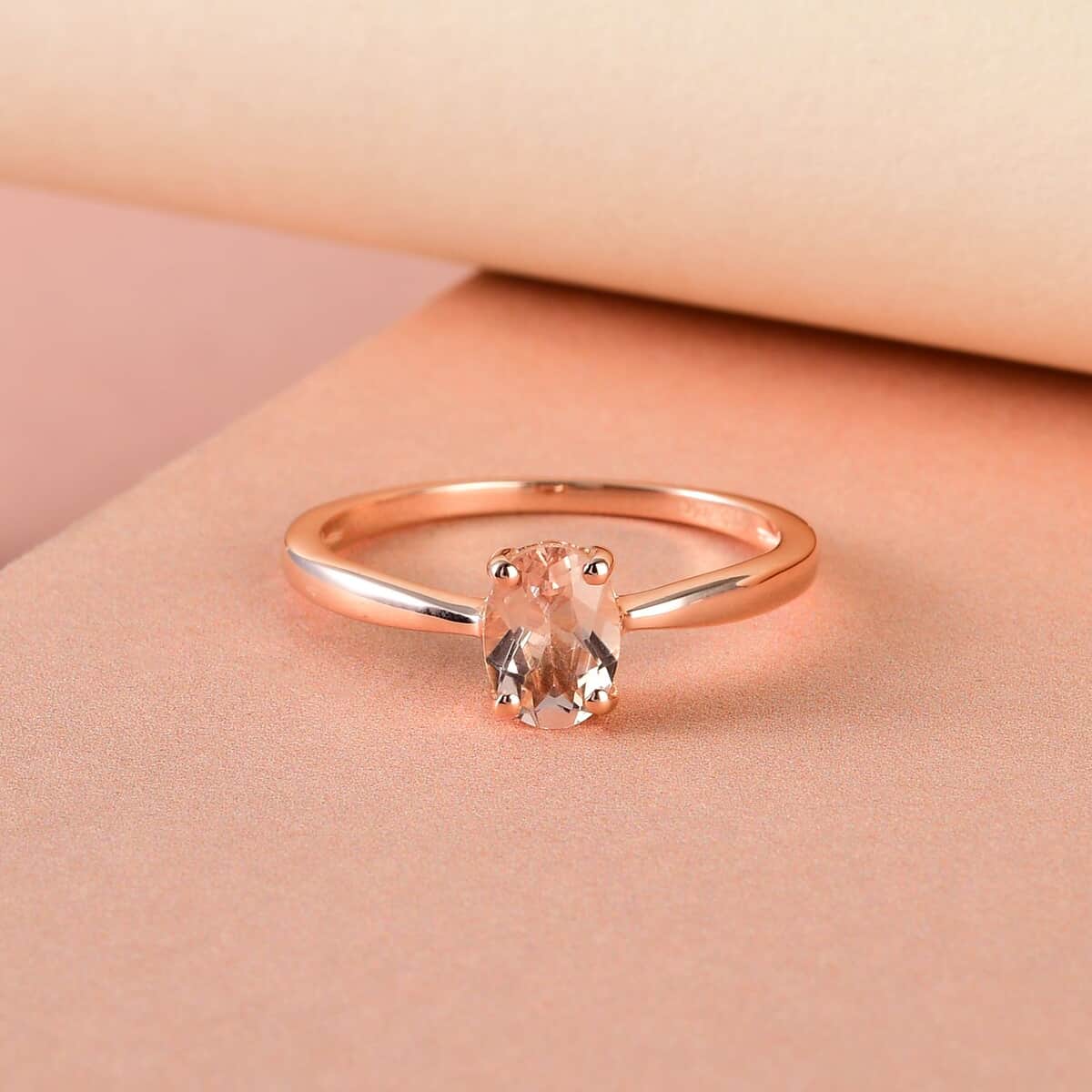 Marropino Morganite Solitaire Ring in Vermeil Rose Gold Over Sterling Silver (Size 10.0) 0.75 ctw image number 1