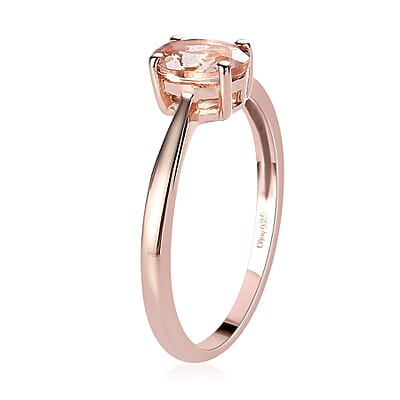 Marropino Morganite Solitaire Ring in Vermeil Rose Gold Over Sterling Silver (Size 10.0) 0.75 ctw