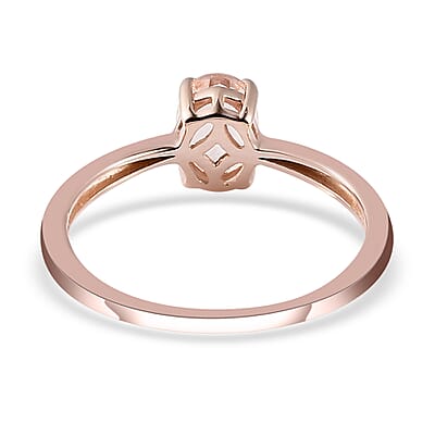 Marropino Morganite Solitaire Ring in Vermeil Rose Gold Over Sterling Silver (Size 10.0) 0.75 ctw