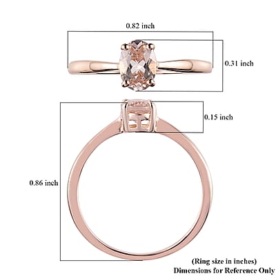 Marropino Morganite Solitaire Ring in Vermeil Rose Gold Over Sterling Silver (Size 10.0) 0.75 ctw