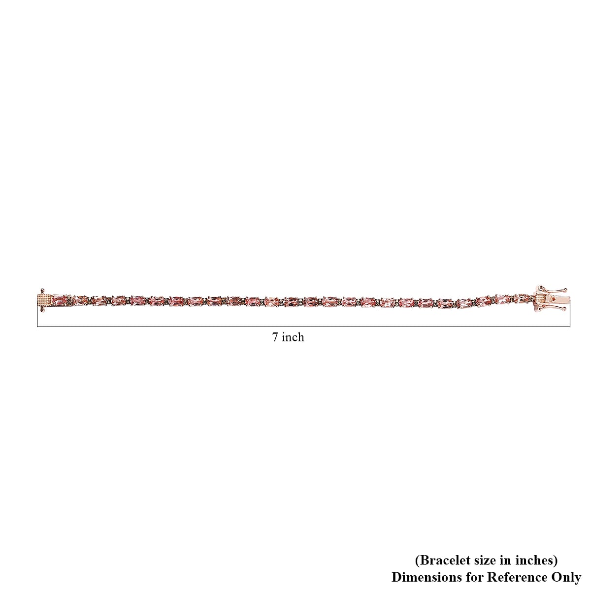 Blush Tourmaline, Natural Champagne Diamond Tennis Bracelet in Vermeil RG Over Sterling Silver (7.25 In) 6.50 ctw image number 4
