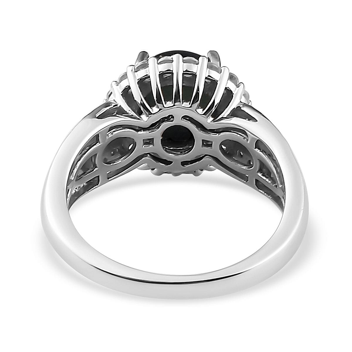 Blue Star Sapphire (DF) and Multi Gemstone Ring in Platinum Over Sterling Silver (Size 8.0) 5.15 ctw image number 4