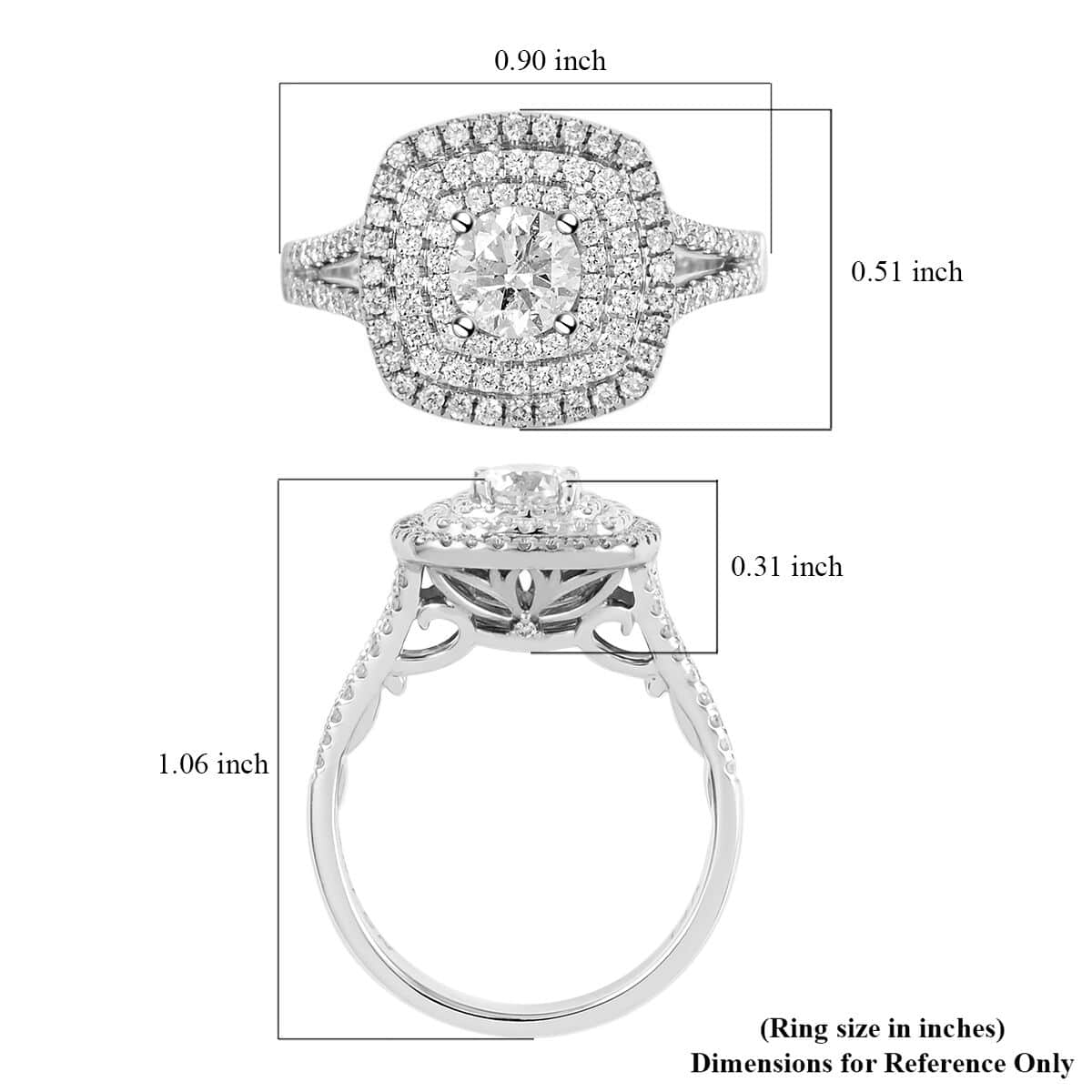 NY Closeout 14K White and Rose Gold Diamond G SI2-SI3 and Natural Pink Diamond Ring (Size 7.0) 5.60 Grams 1.10 ctw image number 5