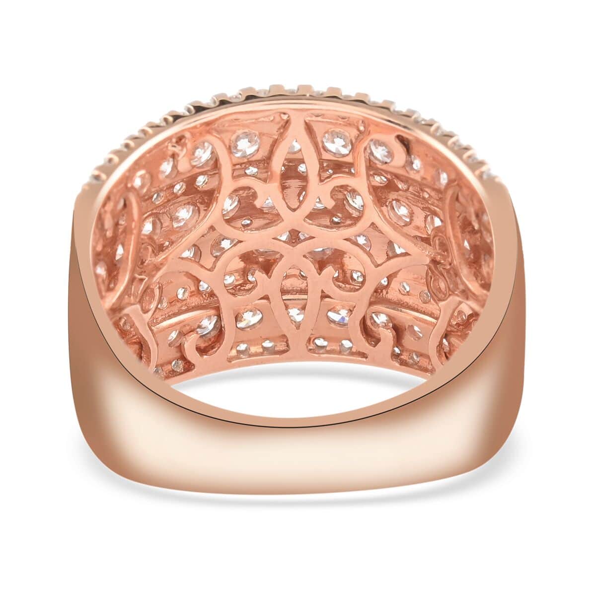 NY Closeout 14K Rose Gold Natural Pink and White Diamond I1 Ring (Size 7.0) 8.20 Grams 2.00 ctw image number 4