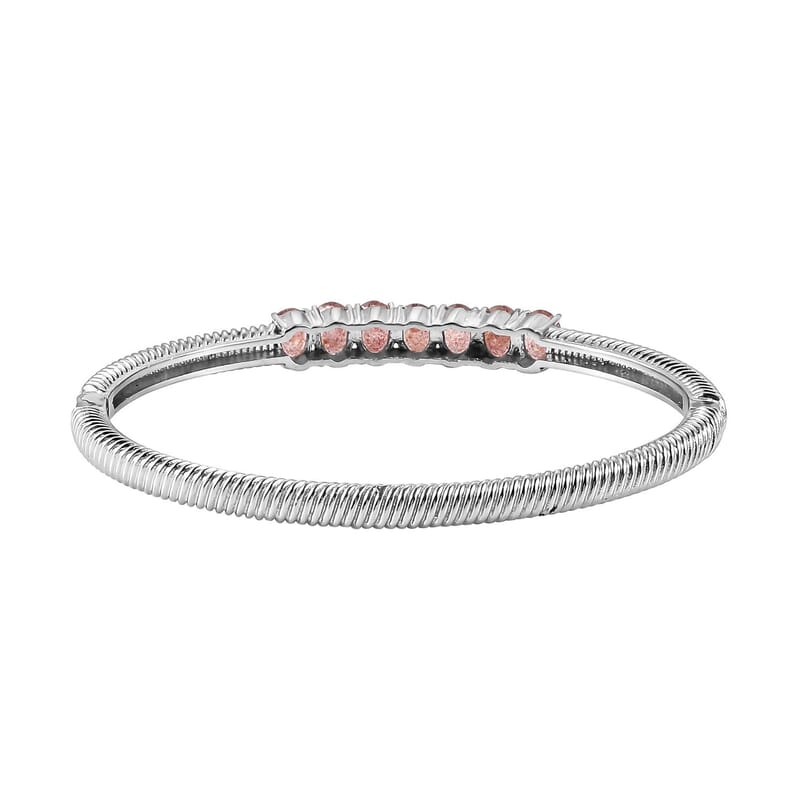 Tanzanian Natronite Bangle Bracelet in Stainless Steel (6.50 In) 5.50 ctw