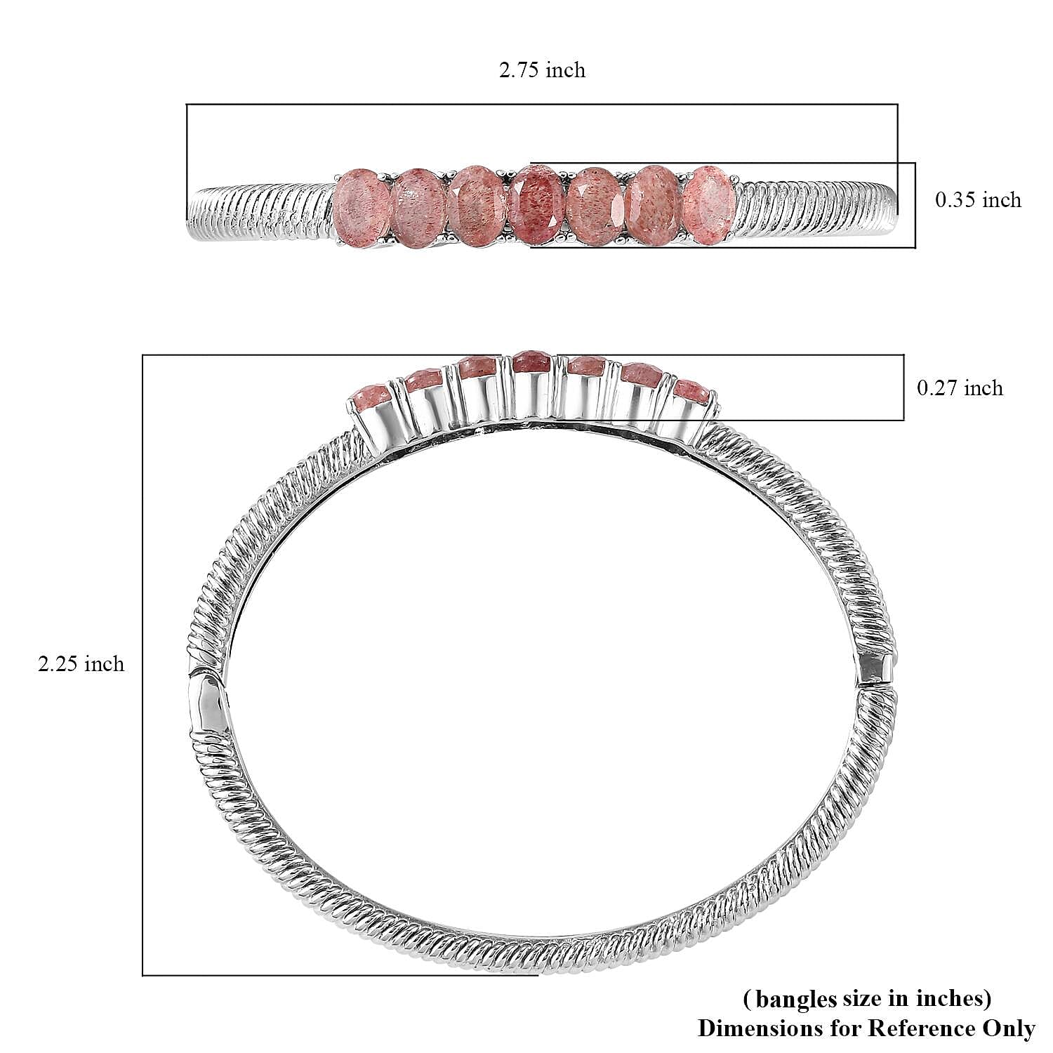 Tanzanian Natronite Bangle Bracelet in Stainless Steel (6.50 In) 5.50 ctw