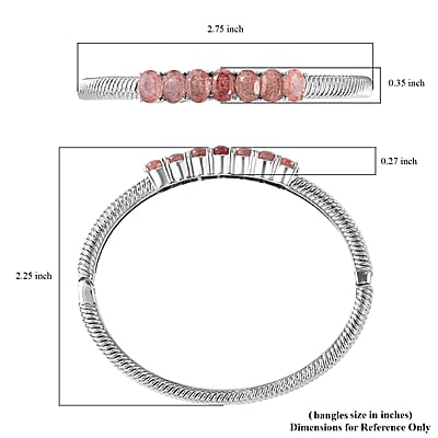 Tanzanian Natronite Bangle Bracelet in Stainless Steel (6.50 In) 5.50 ctw