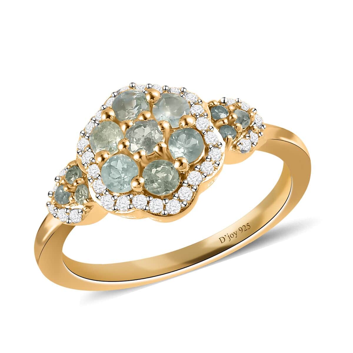 Narsipatnam Alexandrite and Natural White Zircon Ring in Vermeil Yellow Gold Over Sterling Silver (Size 7.0) 0.85 ctw image number 0