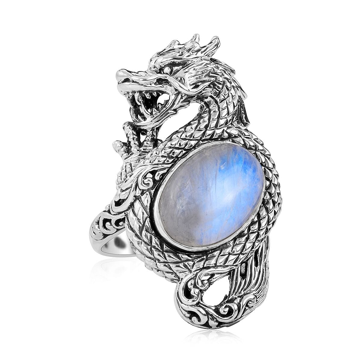 Buy Bali Legacy Moon Glow Moonstone Dragon Ring in Sterling