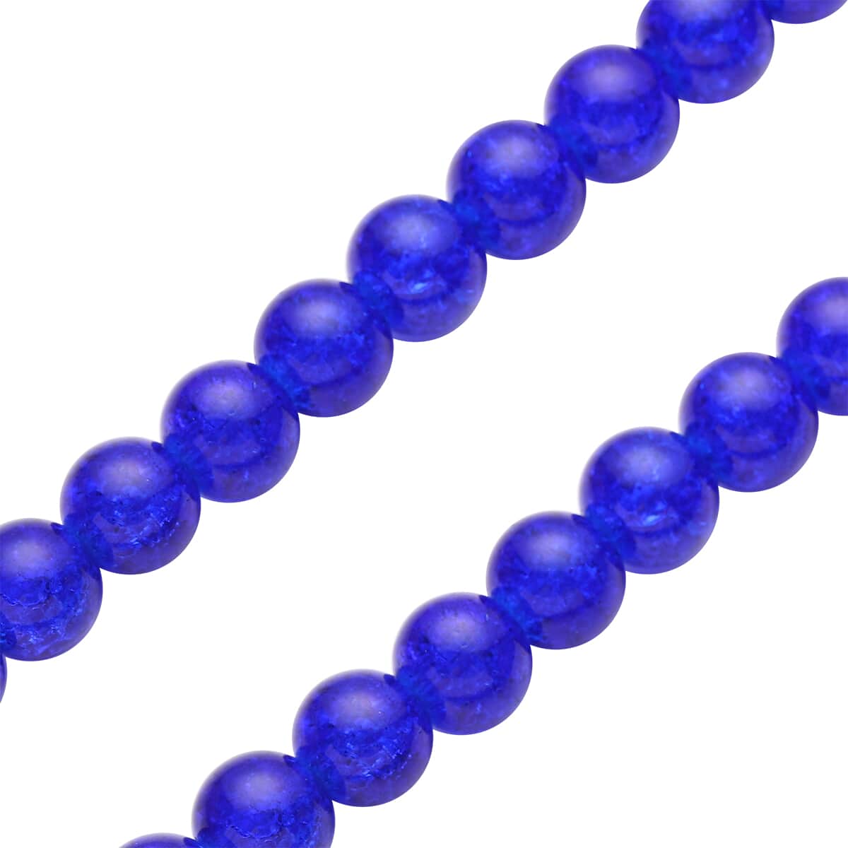 Simulated Blue Sapphire and Austrian Crystal Beaded Necklace 20-22 Inches in Silvertone image number 3