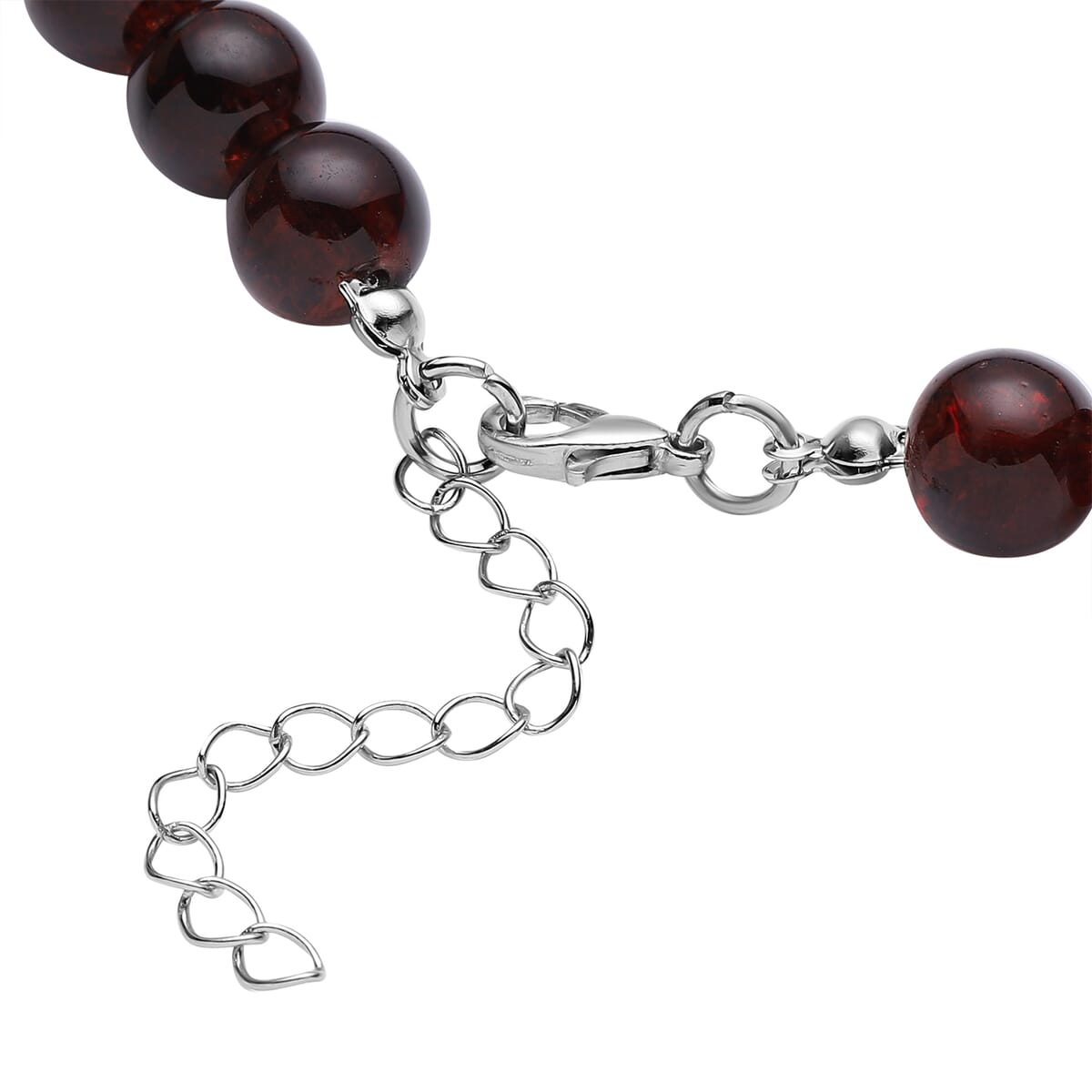 Simulated Burgundy Sapphire and Austrian Crystal Beaded Necklace 20-22 Inches in Silvertone image number 4