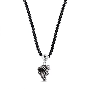 Marvelous Meteorites and Thai Black Spinel 111.90 ctw Necklace in Sterling Silver 20 Inches 