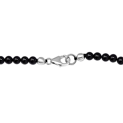 Marvelous Meteorites and Thai Black Spinel 111.90 ctw Necklace in Sterling Silver 20 Inches 