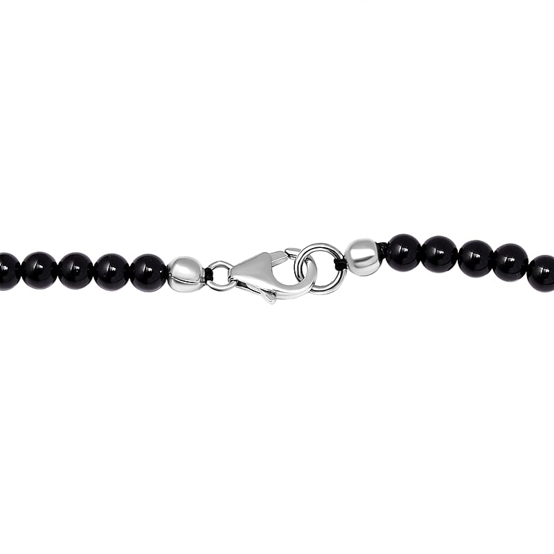 Marvelous Meteorites and Thai Black Spinel 111.90 ctw Necklace in Sterling Silver 20 Inches 