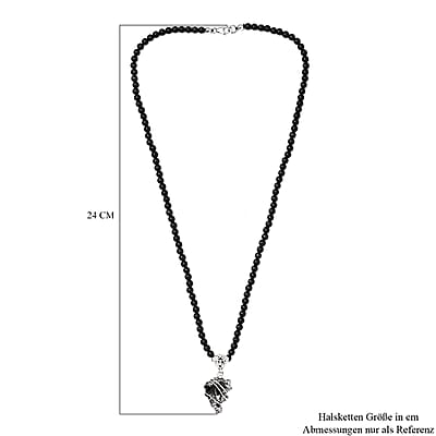 Marvelous Meteorites and Thai Black Spinel 111.90 ctw Necklace in Sterling Silver 20 Inches 