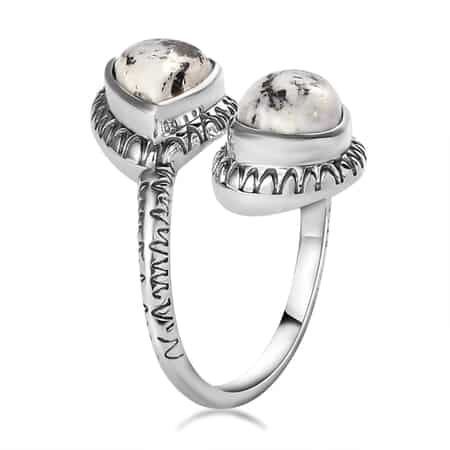 American Natural White Buffalo Bypass Ring in Sterling Silver (Size 7.0) 4.15 ctw image number 3