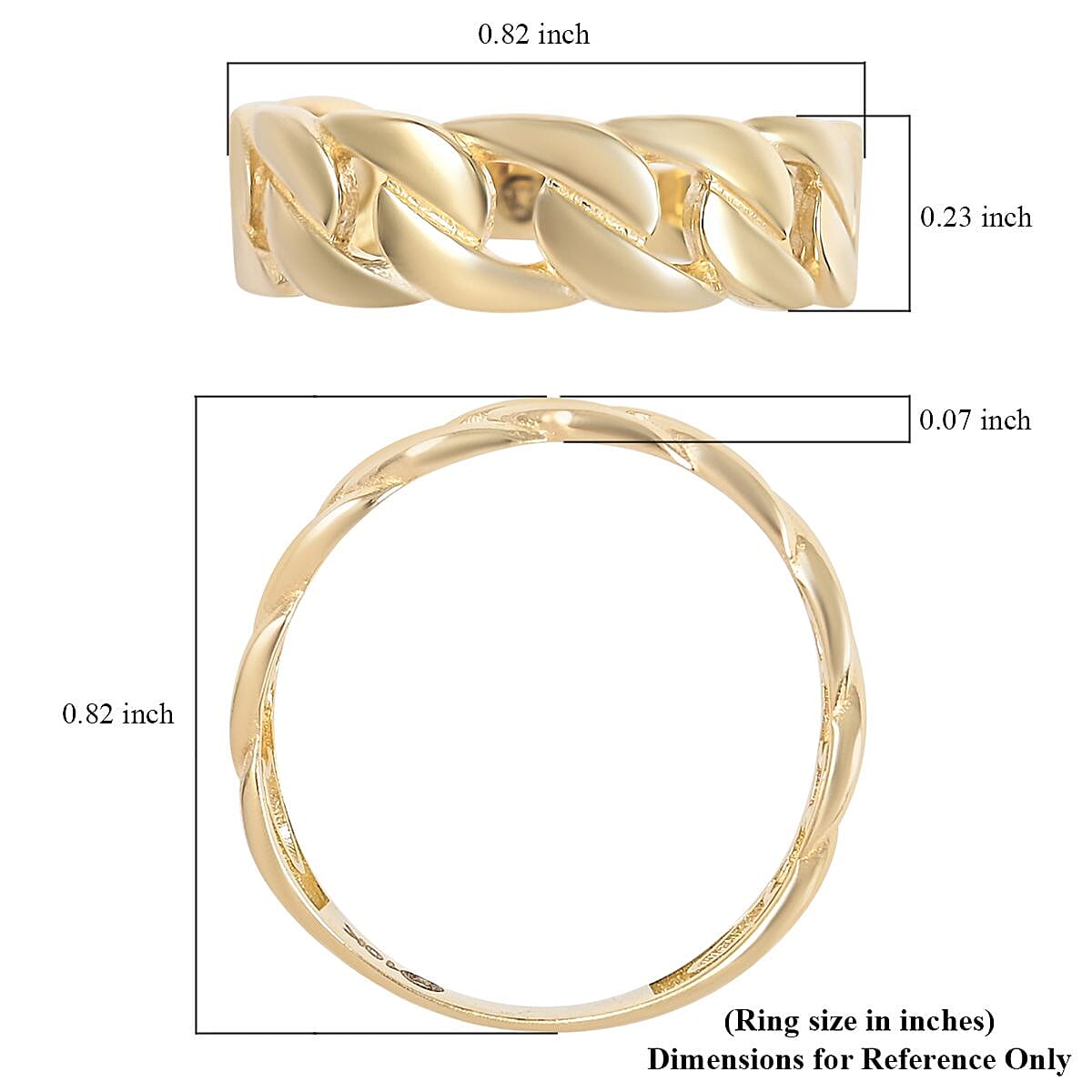 Vegas Closeout Deal 10K Yellow Gold Curb Ring (Size 7.5) 1.70 Grams image number 4