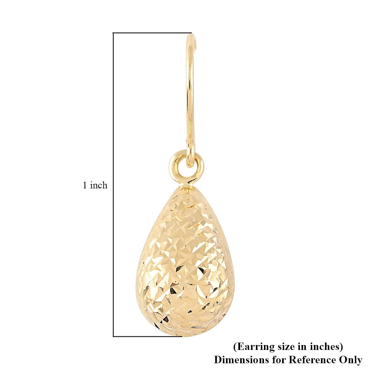 14K Yellow Gold Diamond-Cut Dangle Earrings image number 4