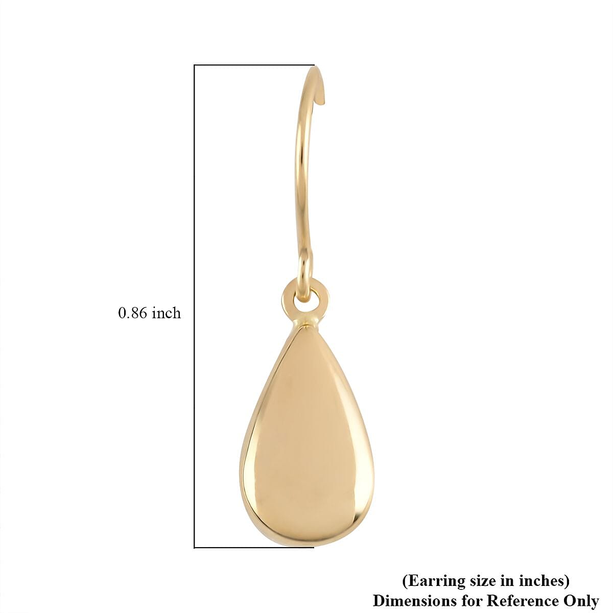 14K Yellow Gold Mirror Teardrop Dangle Earrings