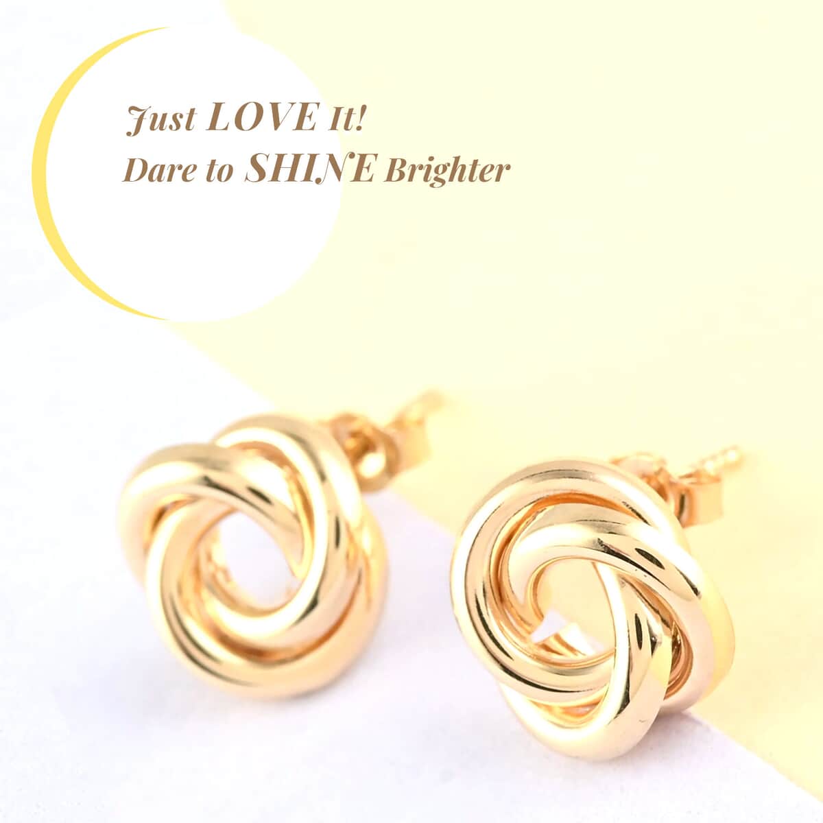 14K Yellow Gold Knotted Stud Earrings image number 3