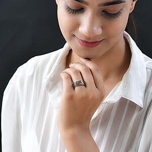 Natural Champagne Diamond 0.99 ctw Cluster Ring in Vermeil RG Over Sterling Silver (Size 8)