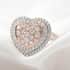 MIO AMOUR 14K Rose and White Gold Natural Pink and White Diamond (SI1) Heart Ring 5.50 Grams 1.50 ctw image number 1