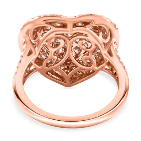 MIO AMOUR 14K Rose and White Gold Natural Pink and White Diamond (SI1) Heart Ring 5.50 Grams 1.50 ctw image number 4