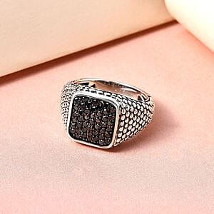 Black Diamond 1.00 ctw Ring in Black Oxidised Sterling Silver (Size 11.5)