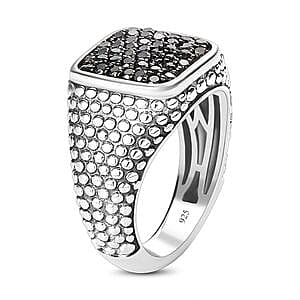 Black Diamond 1.00 ctw Ring in Black Oxidised Sterling Silver (Size 11.5)