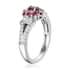 Premium Ouro Fino Rubellite and White Zircon Floral Split Shank Ring in Platinum Over Sterling Silver (Size 6.0) 0.75 ctw image number 3