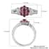 Premium Ouro Fino Rubellite and White Zircon Floral Split Shank Ring in Platinum Over Sterling Silver (Size 8.0) 0.75 ctw image number 5