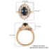Thai Blue Star Sapphire and Natural White Zircon Ring in Vermeil Yellow Gold Over Sterling Silver (Size 8.0) 3.85 ctw image number 5