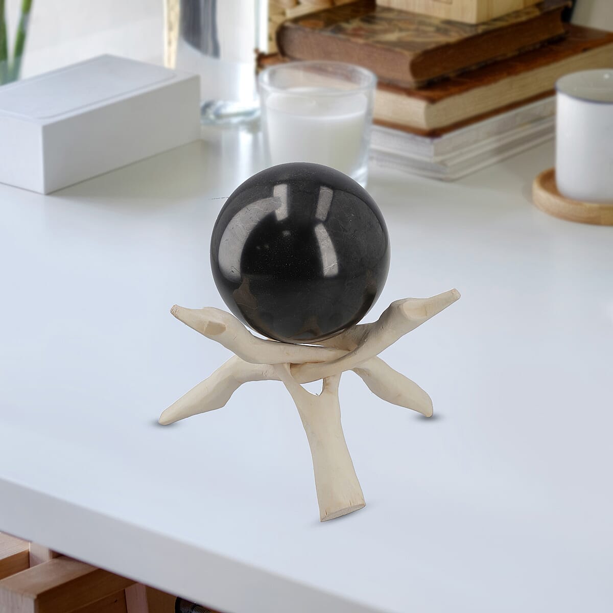 Handcrafted Natural Wooden Tripod Stand 8 Inches image number 1