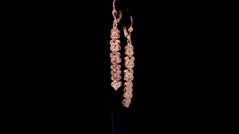 Uncut Natural Pink Diamond Lever Back Earrings in Vermeil Rose Gold Over Sterling Silver 0.50 ctw