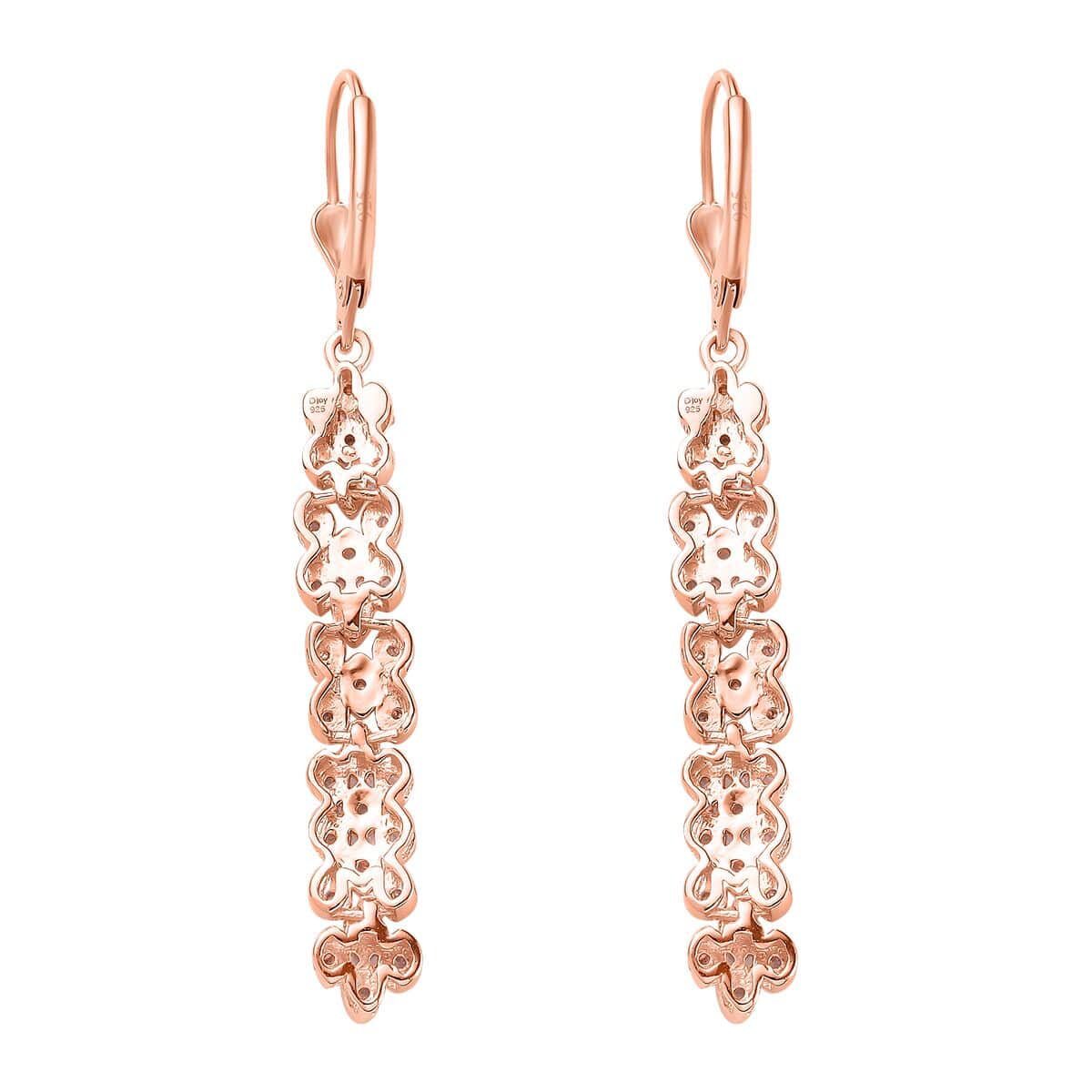 Uncut Natural Pink Diamond Lever Back Earrings in Vermeil Rose Gold Over Sterling Silver 0.50 ctw image number 4