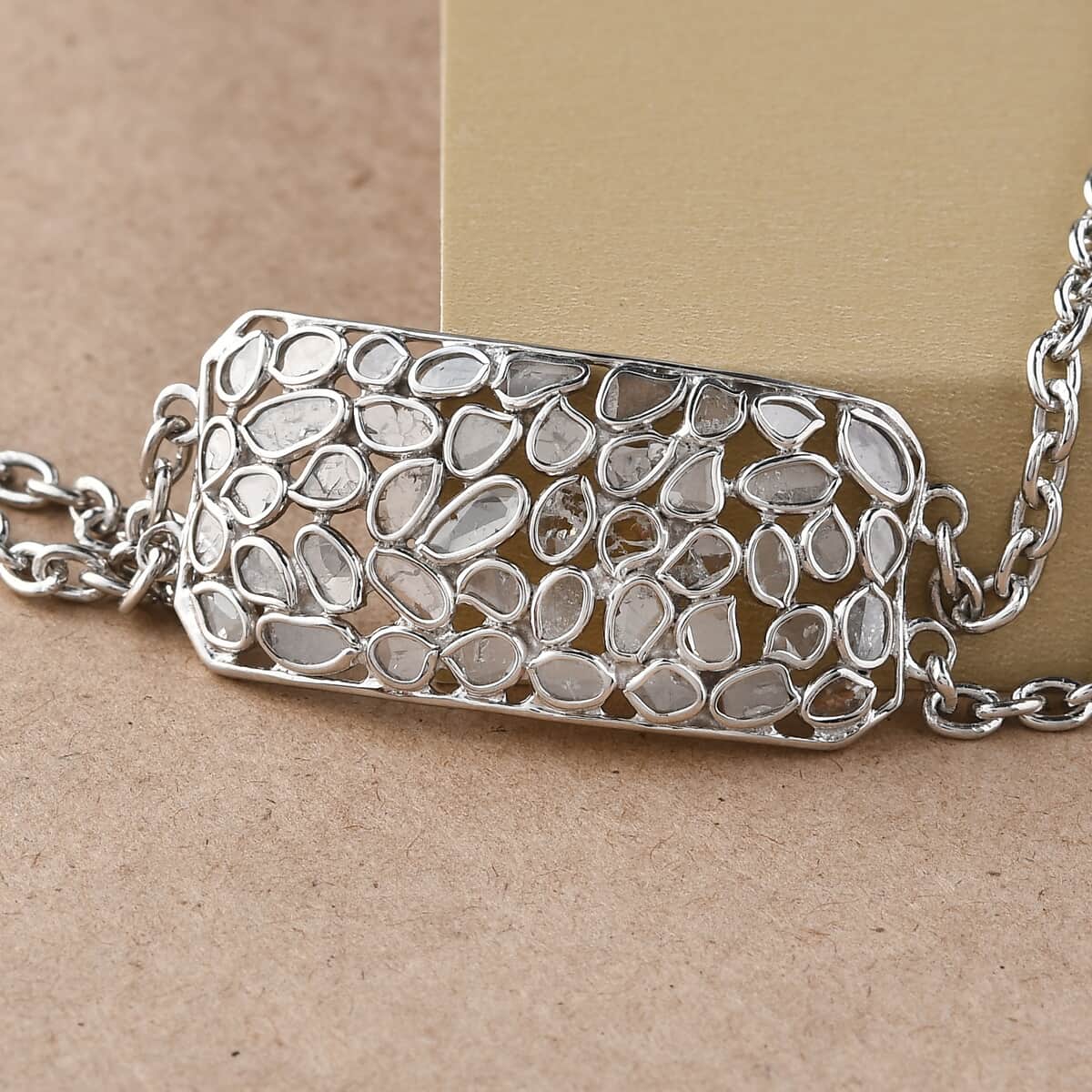 GP Polki Collection Polki Diamond Bracelet in Sterling Silver (7.25 In) 2.50 ctw image number 1