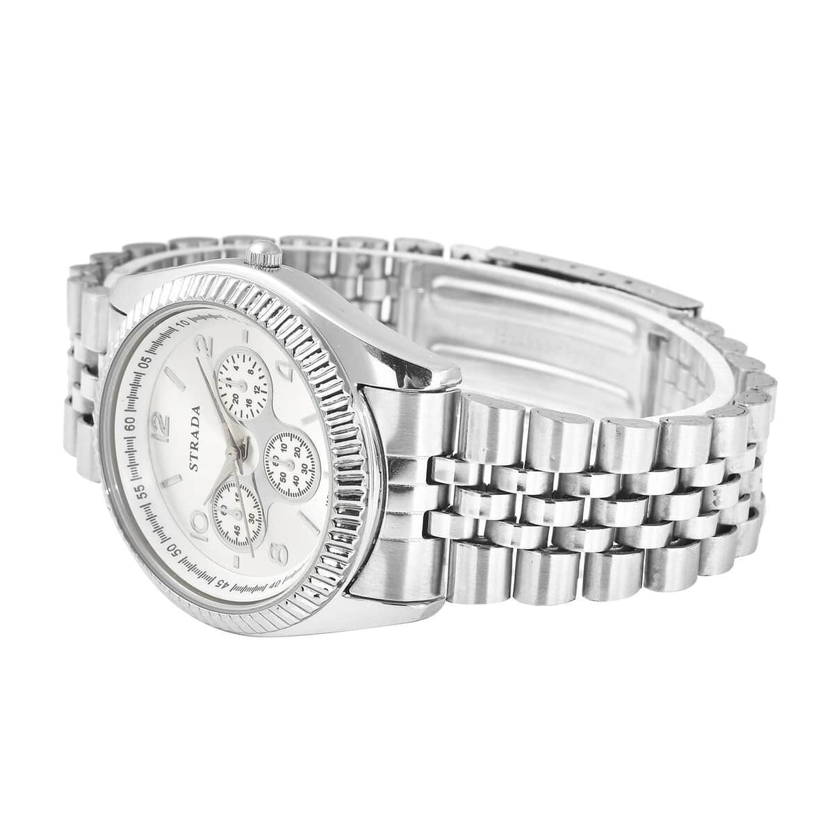 Strada Japanese Movement Watch with Silvertone Strap (34.80mm) (6.50-7.50 Inches) image number 4