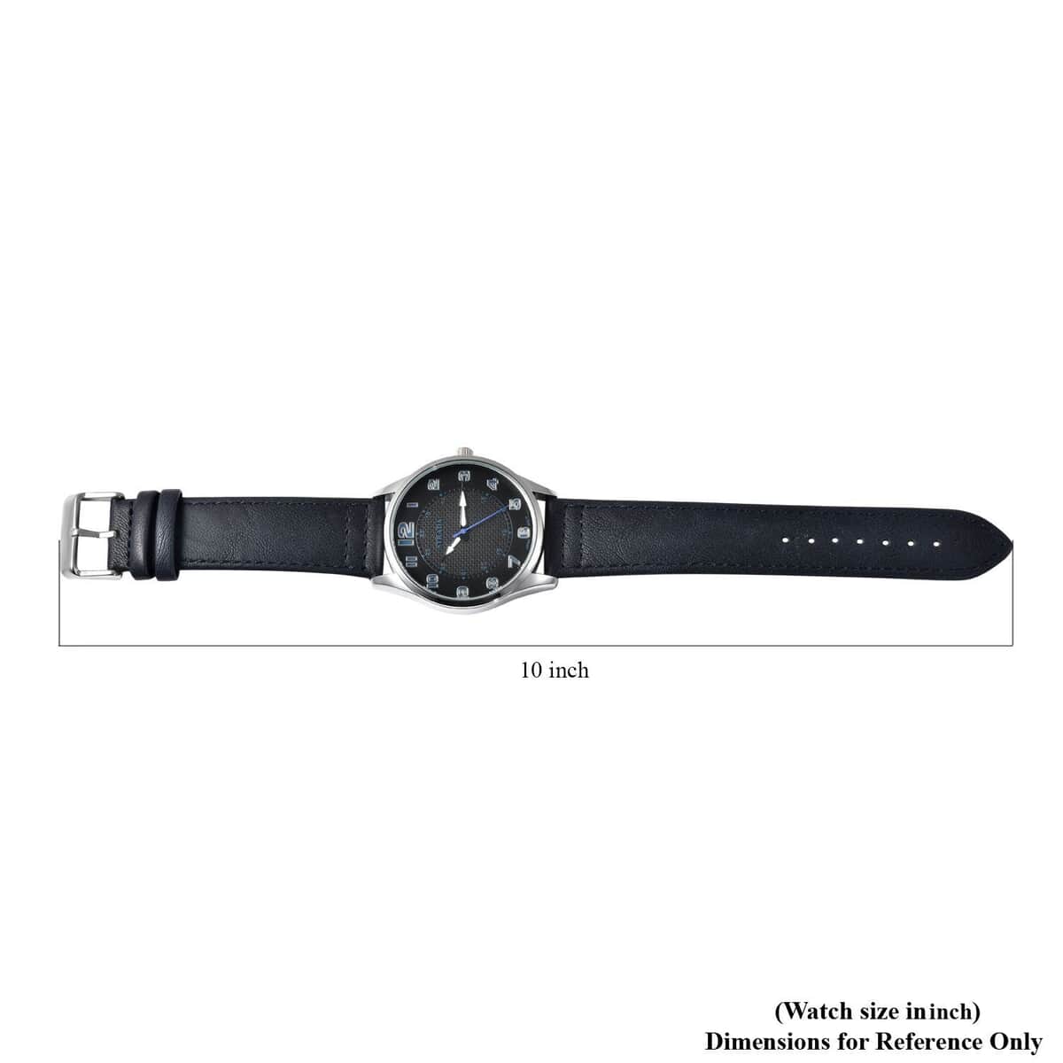 Strada Japanese Movement Watch with Navy Blue Faux Leather Strap (42mm) (6.25-8.25 Inches) image number 6