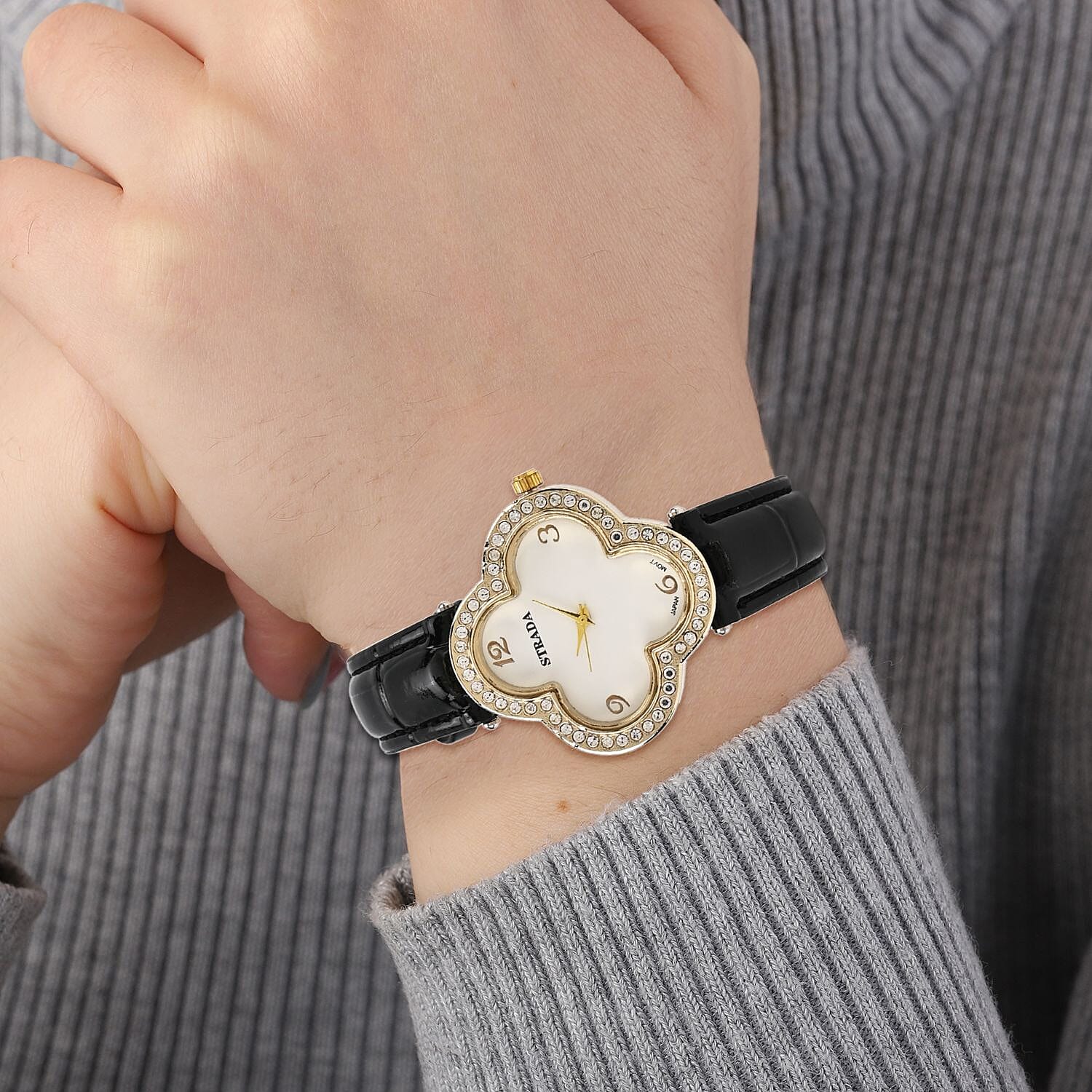 Buy Strada Austrian Crystal Japanese Movement Four Clover Leaf