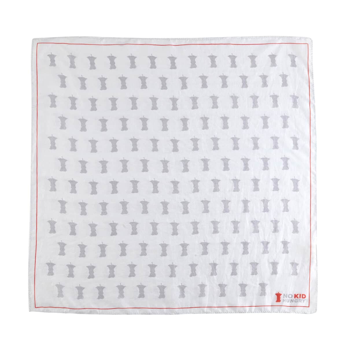 Tamsy No Kid Hungry Logo White Silk Scarf image number 0