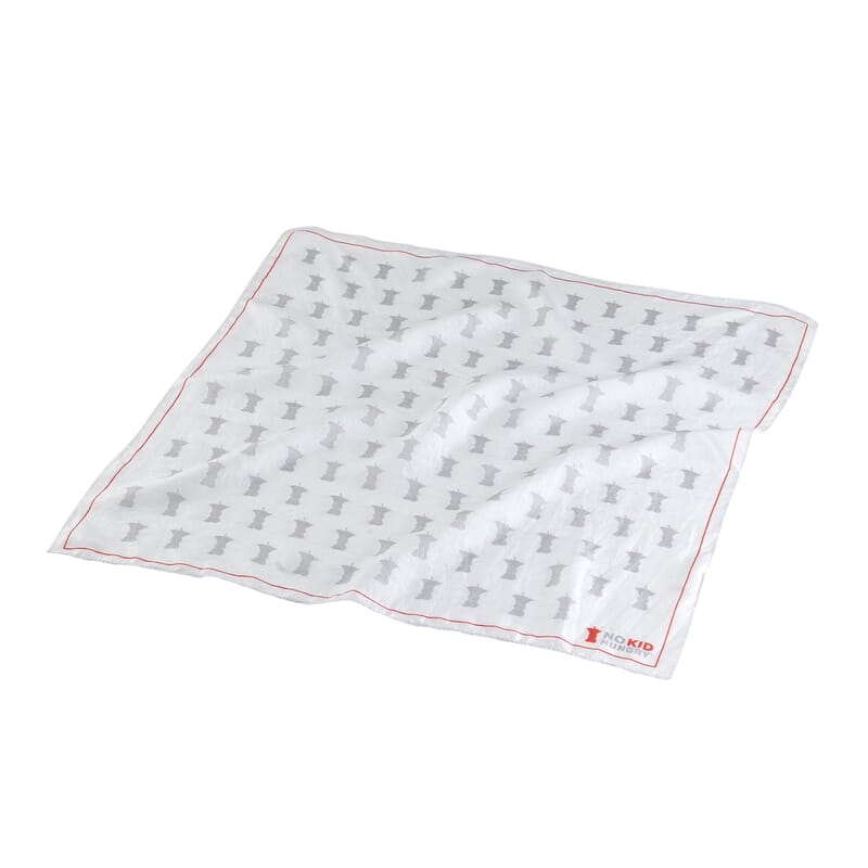 Tamsy No Kid Hungry Logo White Silk Scarf