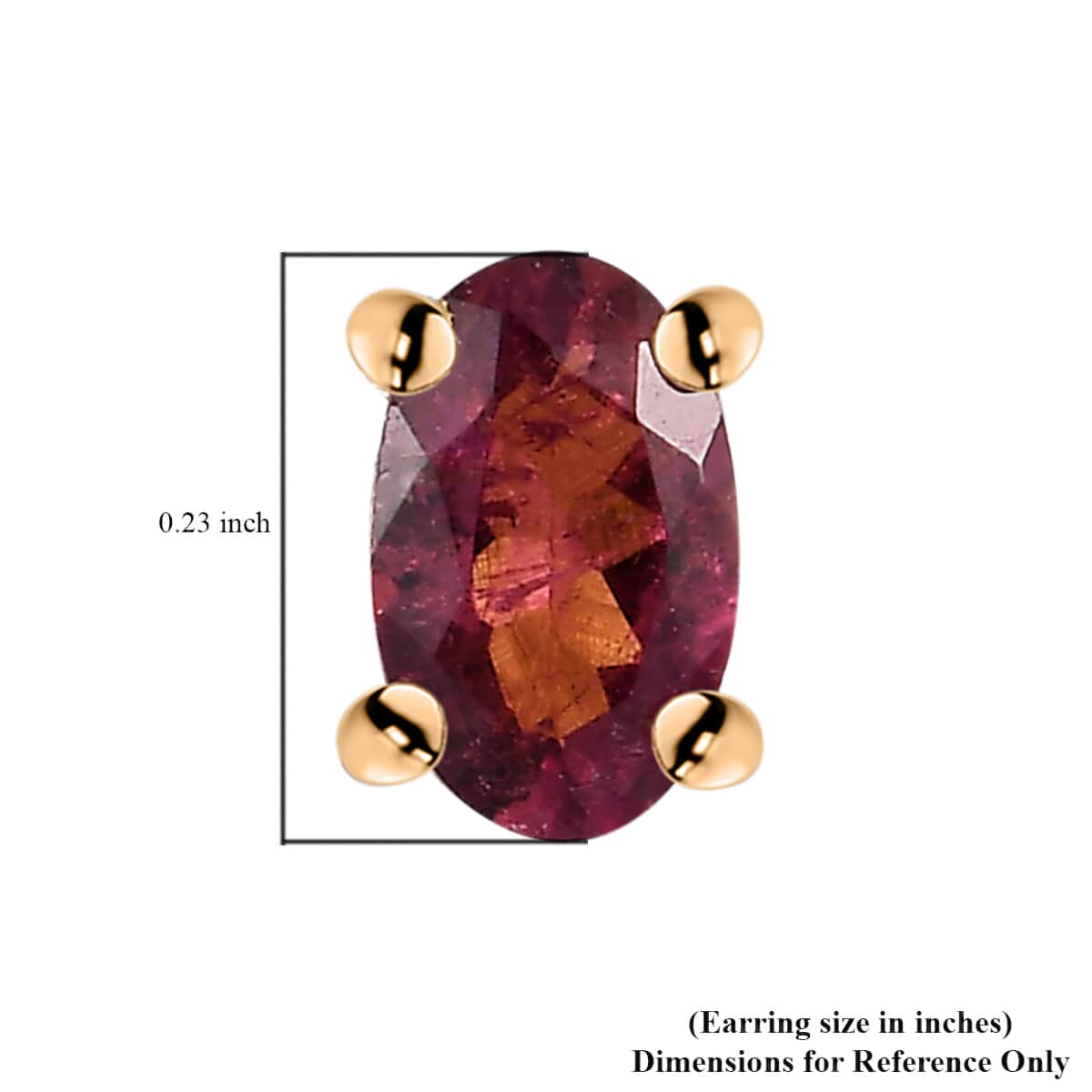 Premium Ouro Fino Rubellite Stud Earrings in Vermeil Yellow Gold Over Sterling Silver 0.40 ctw image number 4