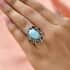 Artisan Crafted Larimar and Multi-Tourmaline Ring in Sterling Silver (Size 10.0) 8.10 ctw image number 2