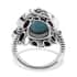 Artisan Crafted Larimar and Multi-Tourmaline Ring in Sterling Silver (Size 10.0) 8.10 ctw image number 4