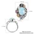 Artisan Crafted Larimar and Multi-Tourmaline Ring in Sterling Silver (Size 10.0) 8.10 ctw image number 5