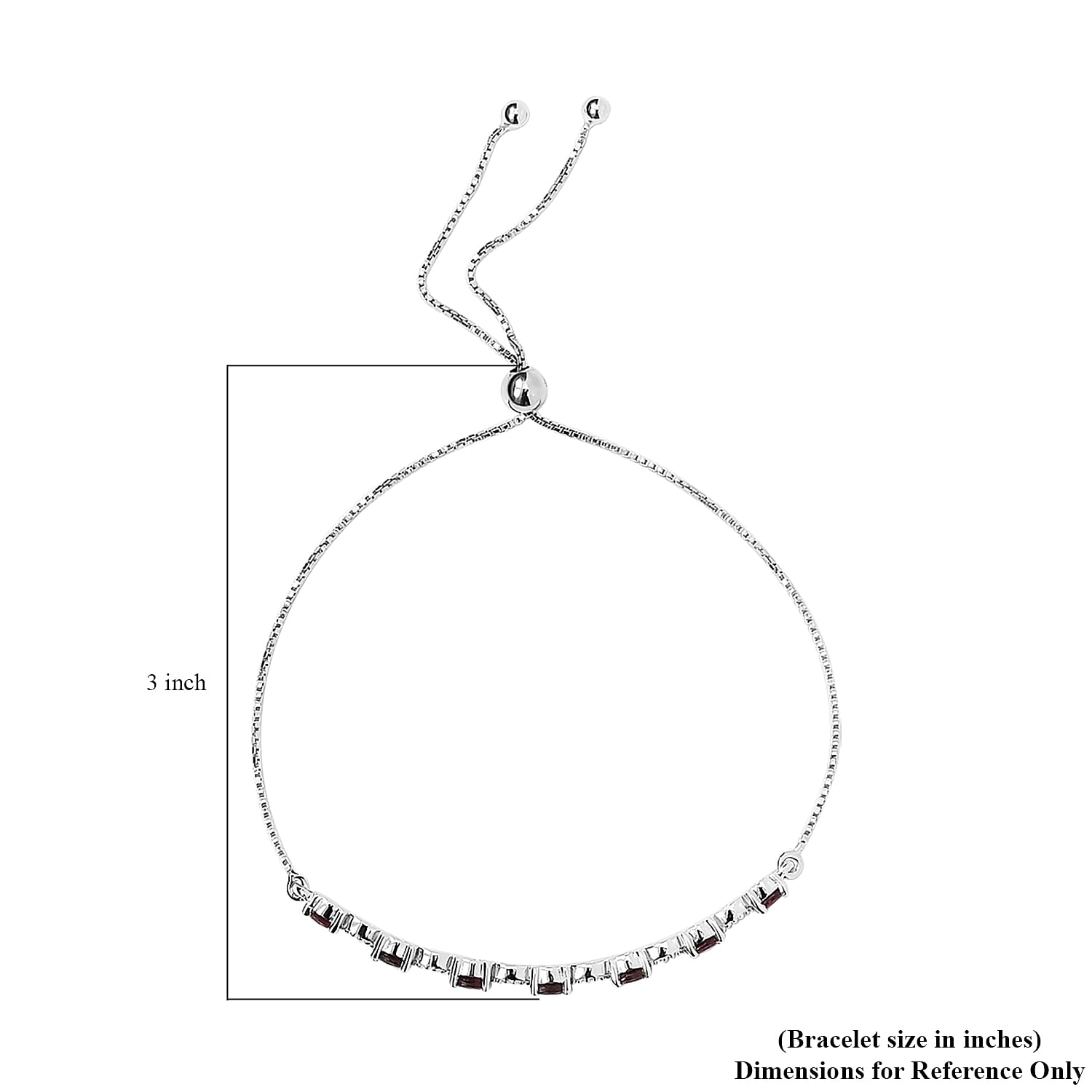 Premium Ouro Fino Rubellite Bolo Bracelet in Platinum Over Sterling Silver 1.25 ctw