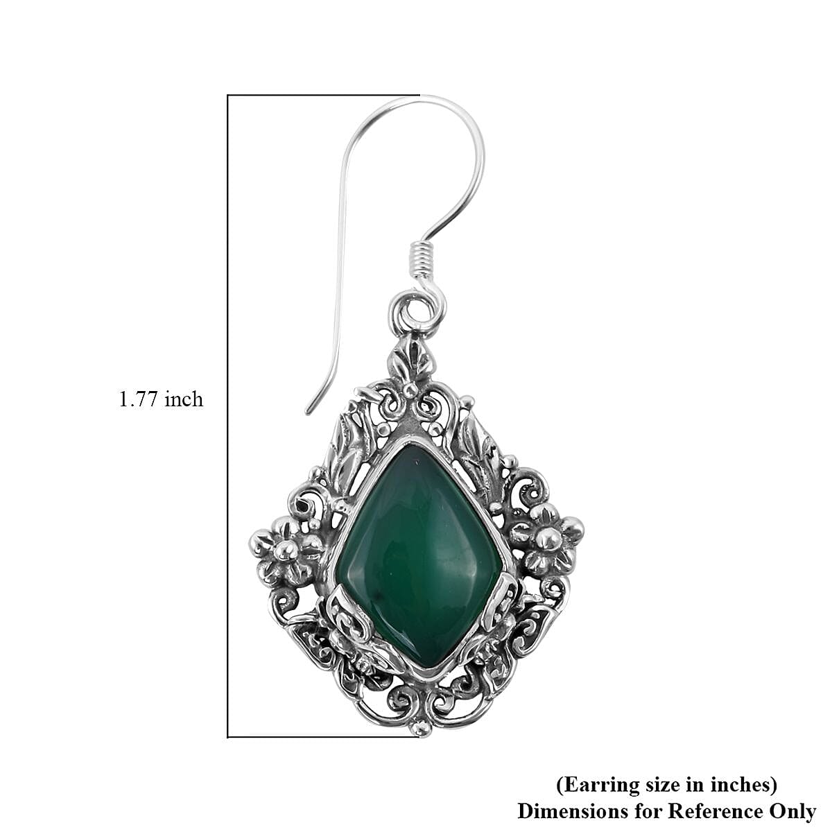 Bali Legacy Verde Onyx Earrings in Sterling Silver 12.40 ctw image number 4