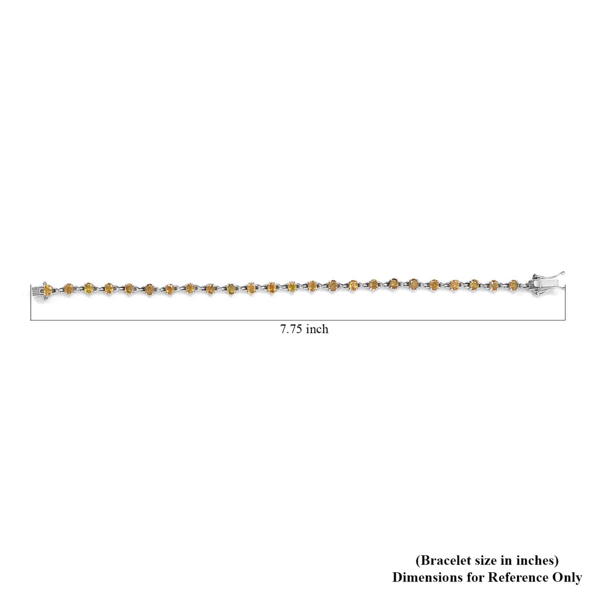 Madagascar Yellow Sapphire Link Bracelet in Platinum Over Sterling Silver (8.00 In) 8.30 Grams 5.40 ctw image number 4