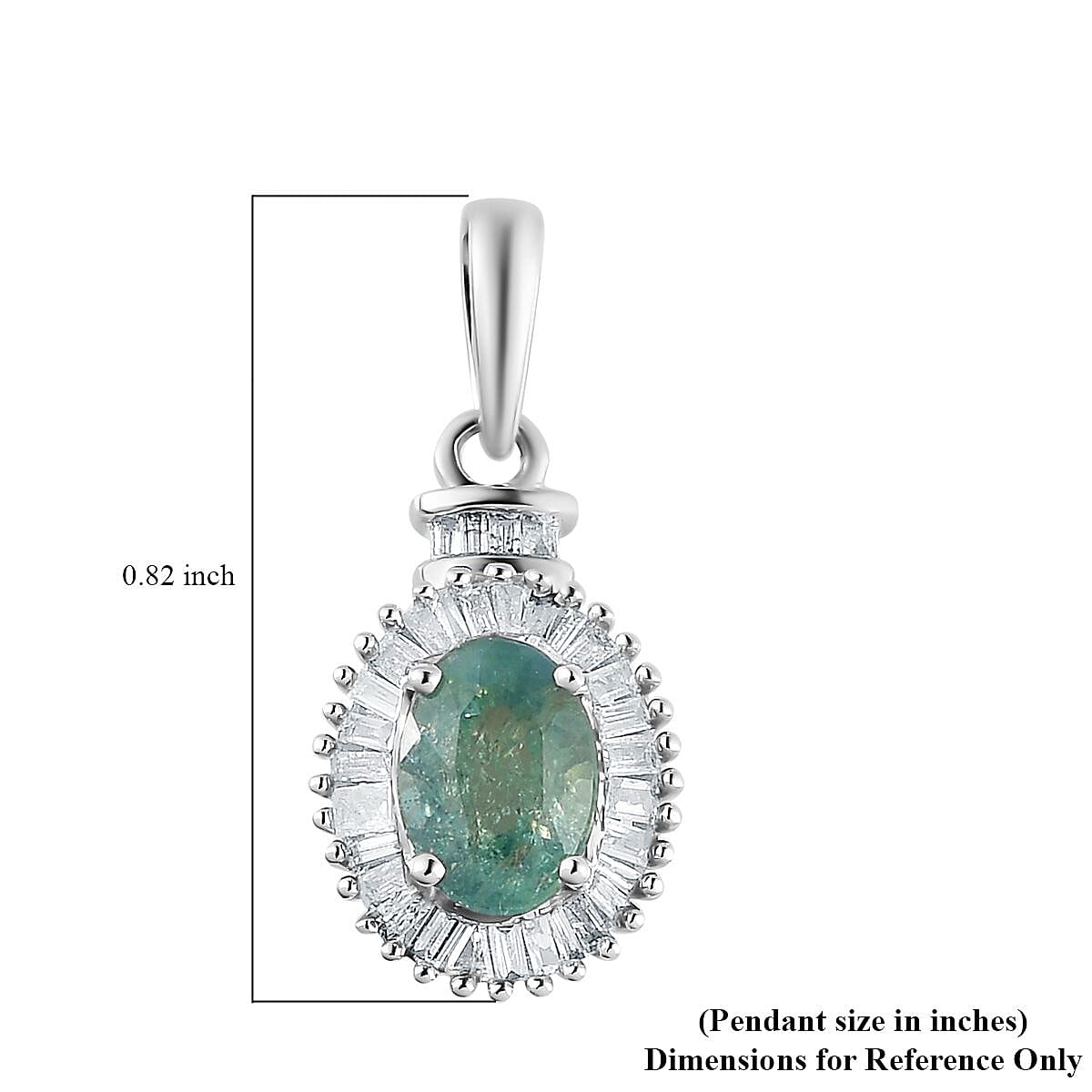 Luxoro 14K White Gold AAA Narsipatnam Alexandrite and Diamond Halo Pendant 1.00 ctw